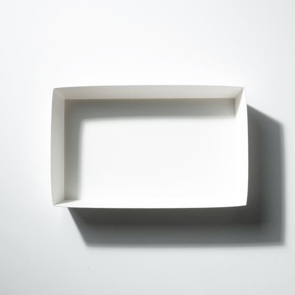 TAKE PACK】クラフトトレイ ロータイプ長方形 L ホワイト